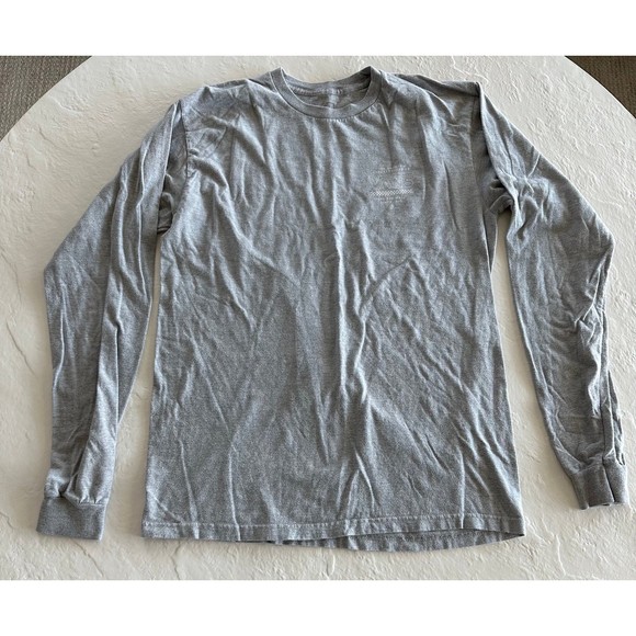 VANS Shirt Gray Long Sleeve Graphic Back Lightweight Crew Tee Skater - Picture 1 of 9
